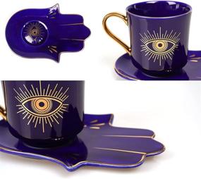 img 2 attached to 🍵 Cups - Set of 6 Porcelain 8Oz with Exquisite Matching Saucers - Eye-Catching Beauty