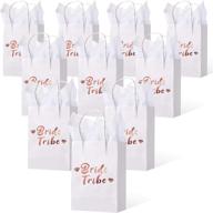 🎁 outus 12-piece wedding gift bag set: team bride rose gold foil bridesmaid bags + bonus tissue paper sheets logo