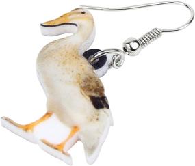 img 1 attached to BONSNY Farm Animal Sweet White Duck Earrings: Stylish Jewelry for Women, Girls, and Kids