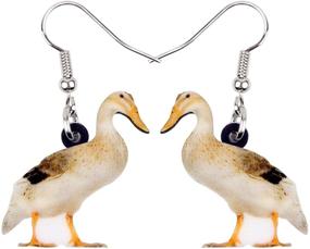 img 4 attached to BONSNY Farm Animal Sweet White Duck Earrings: Stylish Jewelry for Women, Girls, and Kids