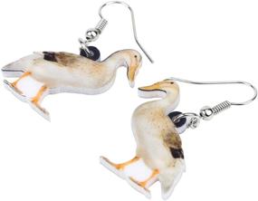 img 2 attached to BONSNY Farm Animal Sweet White Duck Earrings: Stylish Jewelry for Women, Girls, and Kids