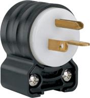 legrand - pass & seymour ps5466ssancc4: black straight blade angled plug, 20-amp 250-volt, easy install - a reliable electrical solution logo