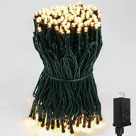 🎄 147ft 400 led super-bright green wire christmas lights - ideal for outdoor/indoor tree xmas party decorations, garden patio - 8 modes extra-bright plug in string lights (warm white) логотип