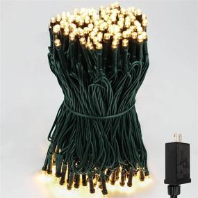 img 4 attached to 🎄 147FT 400 LED Super-Bright Green Wire Christmas Lights - Ideal for Outdoor/Indoor Tree Xmas Party Decorations, Garden Patio - 8 Modes Extra-Bright Plug in String Lights (Warm White)