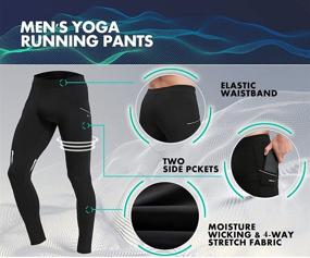 img 2 attached to 🩳 Men's Active Yoga Leggings Pants: Versatile Dance, Running & Cycling Tights with Pockets - Quick Dry & Performance Enhancing