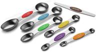 aoosy heavy duty multicolor stainless steel measuring spoons set of 7 - dual sided spoons for dry or liquid ingredients, magnetic measuring spoons, precision measurement tools logo