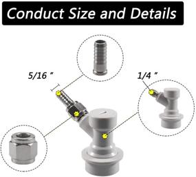 img 3 attached to 🍺 PERA Ball Lock Keg Disconnect - Gas Disconnect with 1/4 MFL and 5/16" Swivel Nuts (Pack of 2) - Enhanced SEO