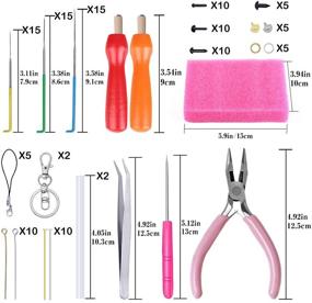 img 3 attached to 🧶 Wool Roving Needle Felting Kit: Complete Set with 50 Colors, Needles, Tools, and Instruction