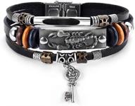 herinos vintage leather bracelet braided logo