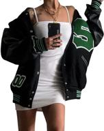 oversized varsity jackets boyfriend baseball women's clothing for coats, jackets & vests logo