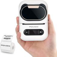 🖨️ fovomi mini label printer: thermal bluetooth portable label maker for android & ios – multi-purpose solution for business, clothing, mailing, home office (white) logo