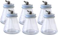 🖌️ paasche airbrush 3 oz glass airbrush paint bottle (pack of 6) - clear logo