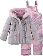 ❄️ london fog girls' snowsuit & snowbib set with puffer jacket logo