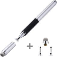 🖊️ ccivv stylus pen 2 in 1: fine point & mesh tip for touch screen - tablet & cellphone compatible (silver) logo