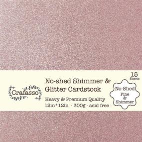 img 3 attached to 💖 Premium Crafasso No-Shed Shimmer Glitter Cardstock - Rose Gold, 12"x12", 300GSM, 15 Sheets: Perfect for Romantic Pink Crafts