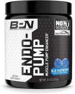 🔵 усилитель endo pump от bare performance nutrition, вкус лазурного малины, l-цитруллин, no3-t бетаин нитрат и пептиды vasodrive-ap, 30 порций. логотип