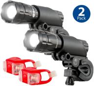 🚲 bright eyes aircraft aluminium waterproof led bike light set - 300 lumens, headlight & taillight combo, 2 pack logo