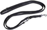 🐶 10ft long dog leash with 5 length adjustment options and durable nylon for middle & large dogs - black логотип