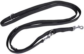 img 4 attached to 🐶 10ft Long Dog Leash with 5 Length Adjustment Options and Durable Nylon for Middle & Large Dogs - Black