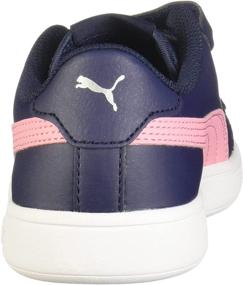 img 2 attached to 👟 PUMA Girls' Smash V2 Velcro Sneaker, Elderberry-Indigo-Silver-White, Size 2 Little Kid, M US