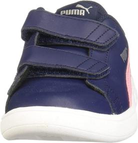 img 3 attached to 👟 PUMA Girls' Smash V2 Velcro Sneaker, Elderberry-Indigo-Silver-White, Size 2 Little Kid, M US