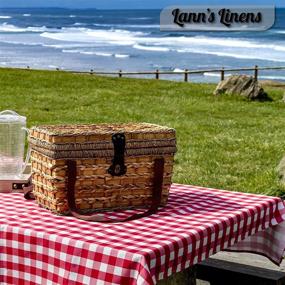 img 1 attached to 🏞️ Premium Checkered Tablecloth by Lanns Linens