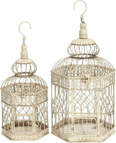 img 3 attached to Set of 2 Metal Bird Cages - 21-Inch and 18-Inch - by Deco 79