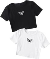 🦋 seo-optimized romwe butterfly sleeve graphic shirt for girls ages 11-12 logo