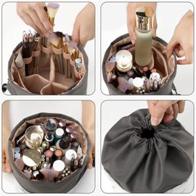 img 2 attached to Efficient Portable Cosmetics Organizer: Drawstring Bag for Men with Stylish Marble Design