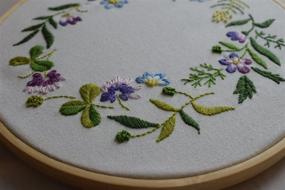 img 2 attached to 🧵 ADCorner Embroidery Starter Kit: DIY Floral Embroidery with Pre-Printed Pattern - Includes 8'' Bamboo Hoop, Color Threads, Needles, and Handicraft Tools for Stress Relief and Anti-Anxiety