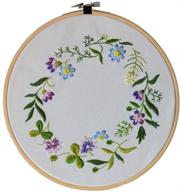 🧵 adcorner embroidery starter kit: diy floral embroidery with pre-printed pattern - includes 8'' bamboo hoop, color threads, needles, and handicraft tools for stress relief and anti-anxiety logo