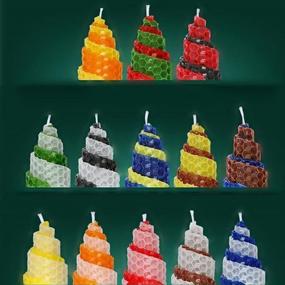 img 1 attached to 🕯️ Beeswax Honeycomb Candle Sheet - DIY Candle Making Kit, 16 pcs in 8 Colors, 100% Beeswax, Ideal for Kids and Adults, Create Handsome Rolling Candles for Hanukkah and Parties