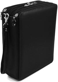 img 4 attached to 🖊️ MarsPie Colored Pencils Case - Large PU Leather Organizer with 184 Slots Pencil Holder(Black)
