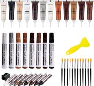 🔧 42-piece furniture repair kit - wood fillers, scratch repair markers, wax sticks - includes scraper, brushes - for wood floor, laminate, cabinet restoration - scratches, stains logo