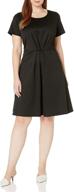 👗 short sleeve starburst-cinch pleat ponte skater dress for women by star vixen logo