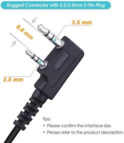 img 3 attached to 🎧 COMMIXC (2 Pack) Walkie Talkie Earpiece with PTT Mic - Compatible with Kenwood Bao Feng Two-Way Radios - 3.5mm/2.5mm 2-Pin G Shape Walkie Talkie Headset