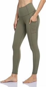 img 3 attached to 🩰 HeyNuts Hawthorn Athletic Women's Essential High Waisted Yoga Leggings: 7/8 Length Workout Pants with Side Pockets for 25-inch Comfortable Fit