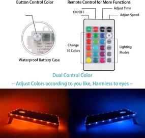 img 1 attached to 🌽 Enhance Your Cornhole Game with LED Cornhole Lights - 16 Color Changing RGB Edge and Ring Lights with Remote Control – Waterproof, 2 Sets – Ideal Gift for Backyard Outdoor Bean Bag Toss