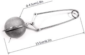 img 1 attached to Удобный набор из трех чашей из нержавеющей стали с держателем для заварного чая и пряных трав - идеальный чайник для заваривания чая и фильтрования специй.