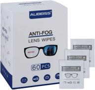 👓 alibeiss pre-moistened anti-fog lens wipes for eye glasses (60 pack), 6"x5" size logo