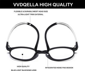 img 2 attached to 👓 VVDQELLA Blue Light Blocking Reading Glasses for Women and Men - 2.5 Computer Reading Glasses for UV Protection, Anti-Eyestrain, Lightweight Round Frame