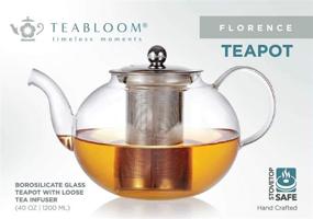 img 3 attached to 🍵 Оптимизированный чайник Teabloom Florence из боросиликатного стекла