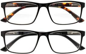 img 2 attached to 👓 Yogo Vision Bifocal Reading Glasses: Stylish Retro Rectangle MultiFocal Readers for Men and Women with Spring Hinges