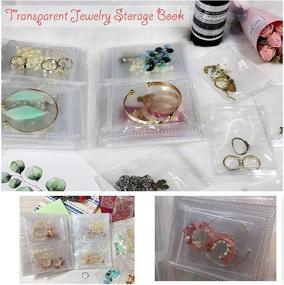 img 3 attached to 🛍️ Compact Travel Jewelry Organizer: Transparent Anti Oxidation Storage Book Bag with 120 Grids & 50 Thicken PVC Bags