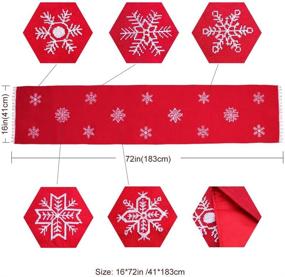 img 3 attached to 🎄 Aytai 16 x 72 Inch Christmas Table Runner: Embroidered Red Table Linens for Festive Christmas Decorations