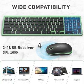 img 2 attached to 🖥️ Ultra Slim Wireless Keyboard and Mouse Combo, 2.4G Silent Wireless Keyboard Mouse Set with 12 Function Keys and Auto Sleep, for Windows/Computer/PC/Laptop/Desktop - KC063