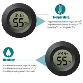 img 3 attached to Rojuna 10-Pack Mini Thermometer Hygrometer - Small Digital Temperature Humidity Meters Gauge with LCD Display for Humidors, Greenhouse, Garden, Cellar, Fridge, and Mason Jar