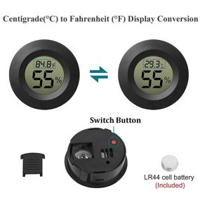 img 1 attached to Rojuna 10-пакет мини-термометр гигрометр - маленький цифровой термометр с влажностью с LCD-дисплеем для цельсия, теплицы, сада, погреба, холодильника и банок Масон.