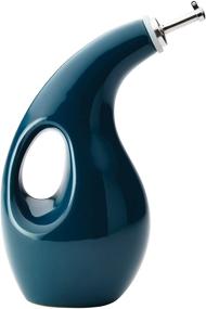 img 4 attached to 🍶 Rachael Ray Solid Glaze Ceramics EVOO Olive Oil Bottle Dispenser with Spout - 24 Ounce, Marine Blue: Premium Kitchen Essential by Rachael Ray - 46237