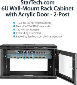 img 1 attached to 🖥️ StarTech.com 6U Wall Mount Network Cabinet: Lockable Door, Fan, 19in Server Room, AV & Data Equipment - 14.7in Deep, 100 lb Capacity (RK619WALL), Black